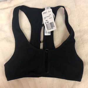 Black Crop Top with Gold Accents